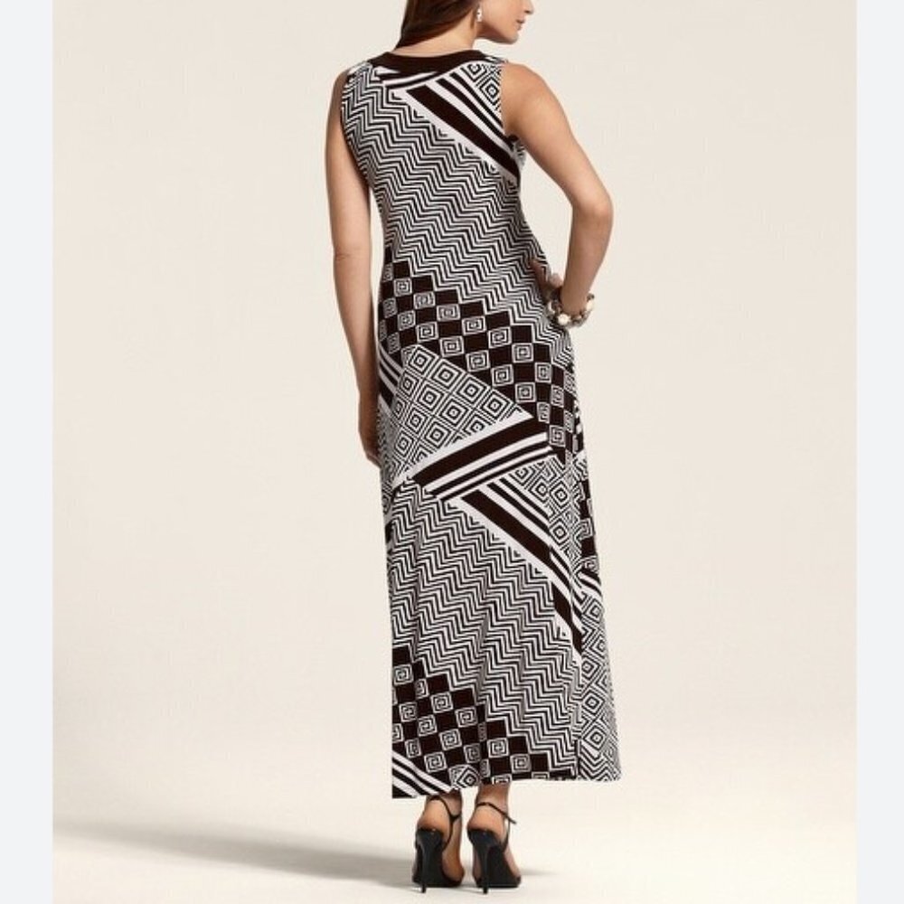 Travelers by Chico's Women's Geo Collage Emma Maxi Dress - 0